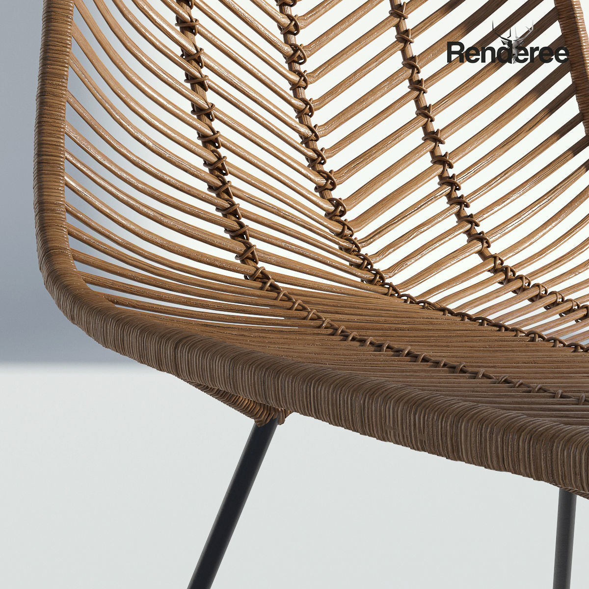 Chairs Set metal chair 3D model_30