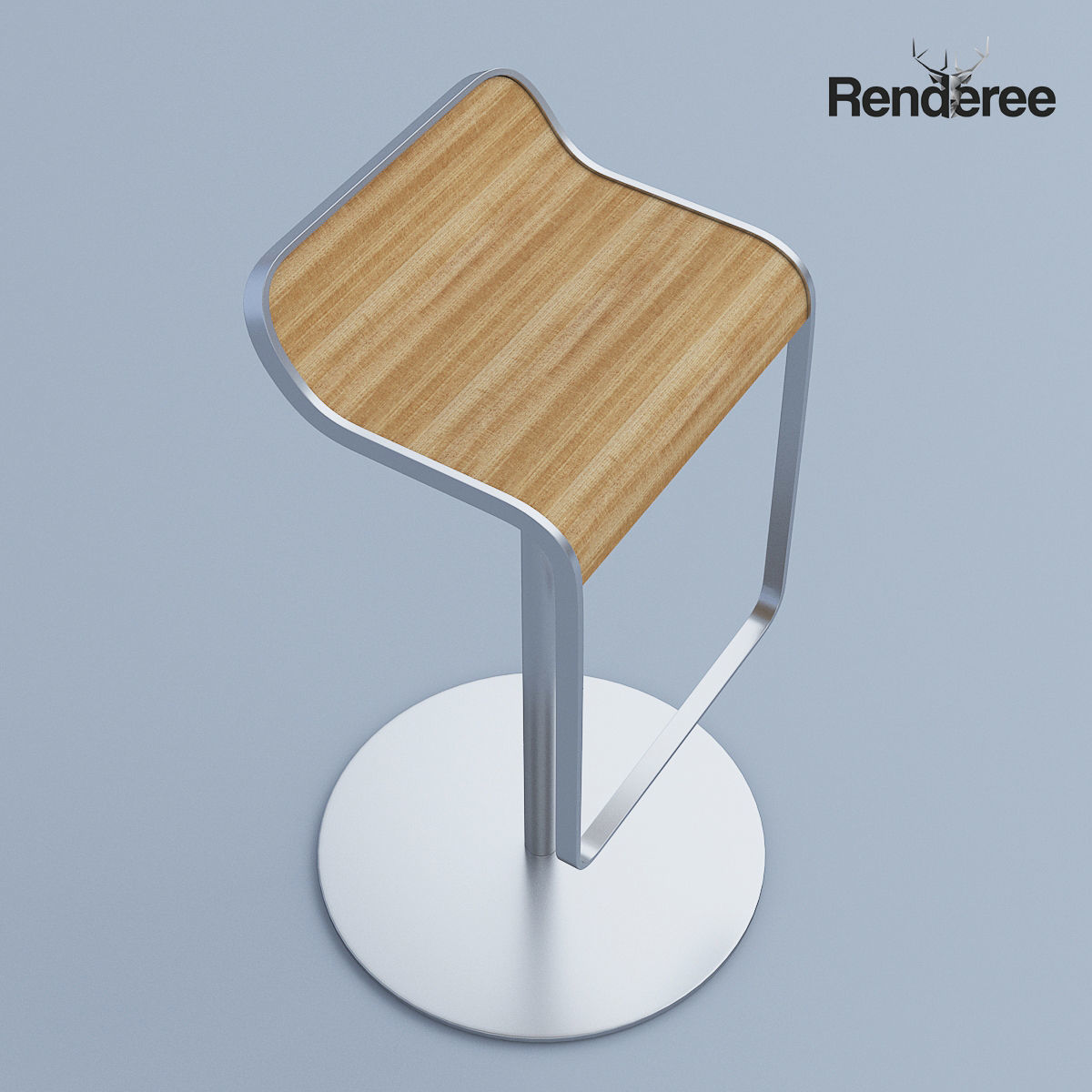 Chairs Set metal chair 3D model_15