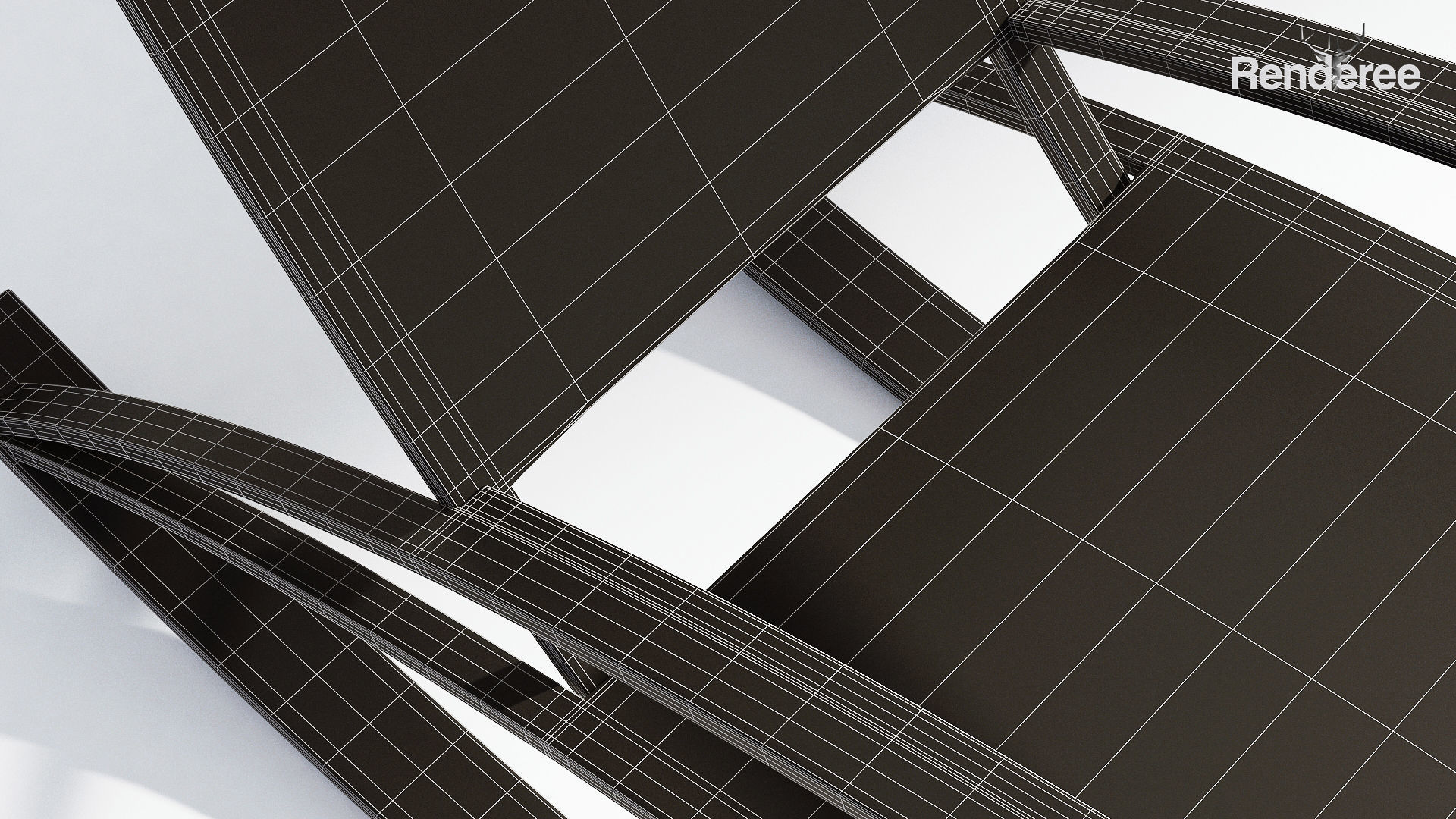 Chairs Set metal chair 3D model_45