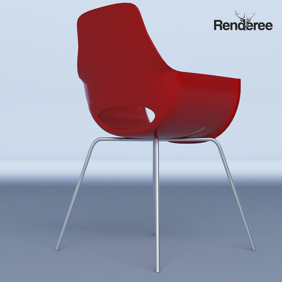 Chairs Set metal chair 3D model_19