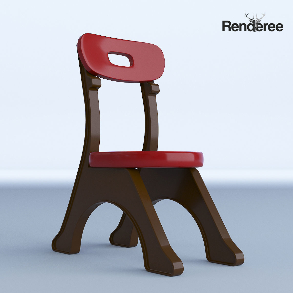 Chairs Set metal chair 3D model_6