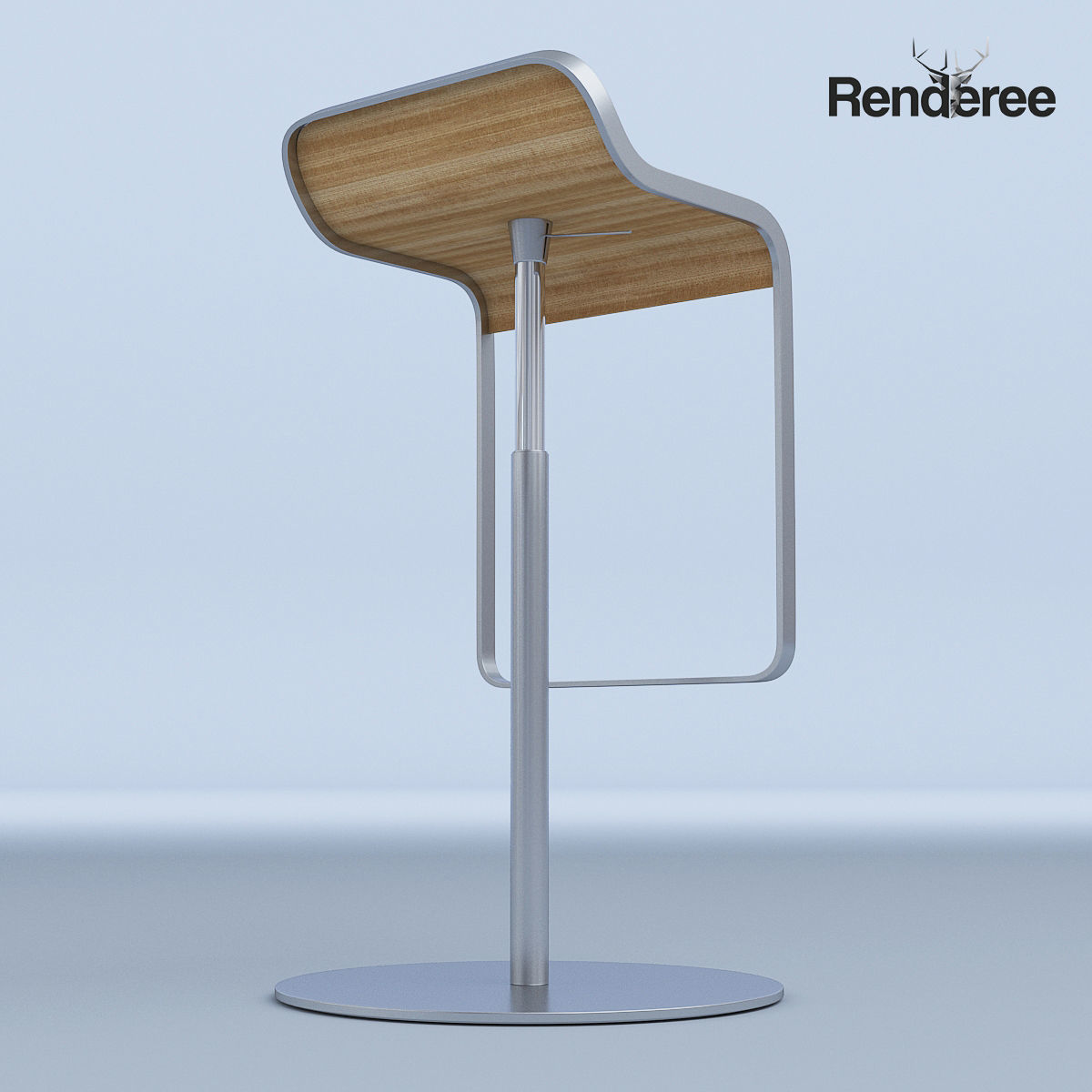Chairs Set metal chair 3D model_14