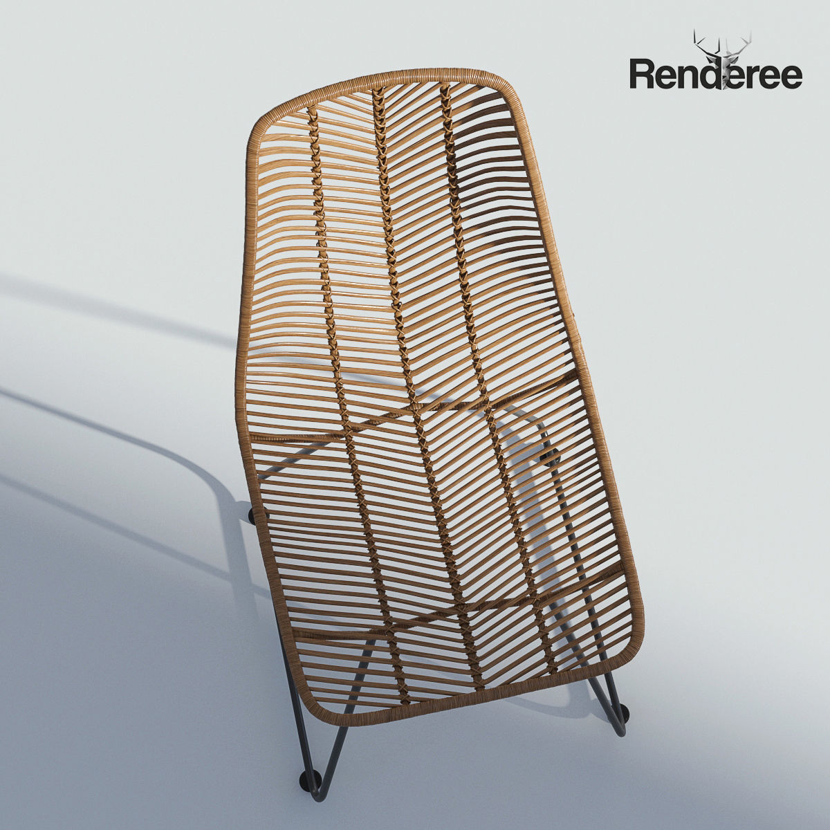 Chairs Set metal chair 3D model_29