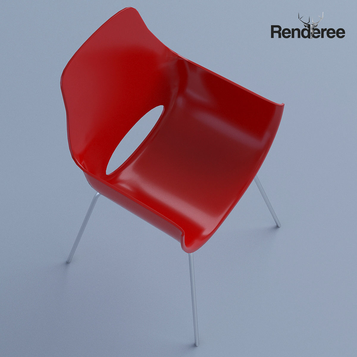 Chairs Set metal chair 3D model_21
