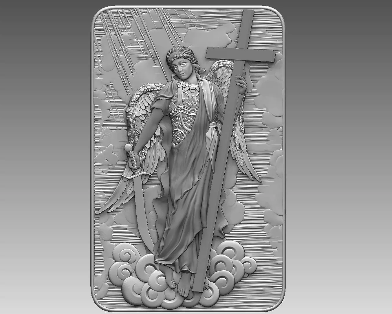 angel Gabriel Archangel cnc Relief cnc 3D print model
