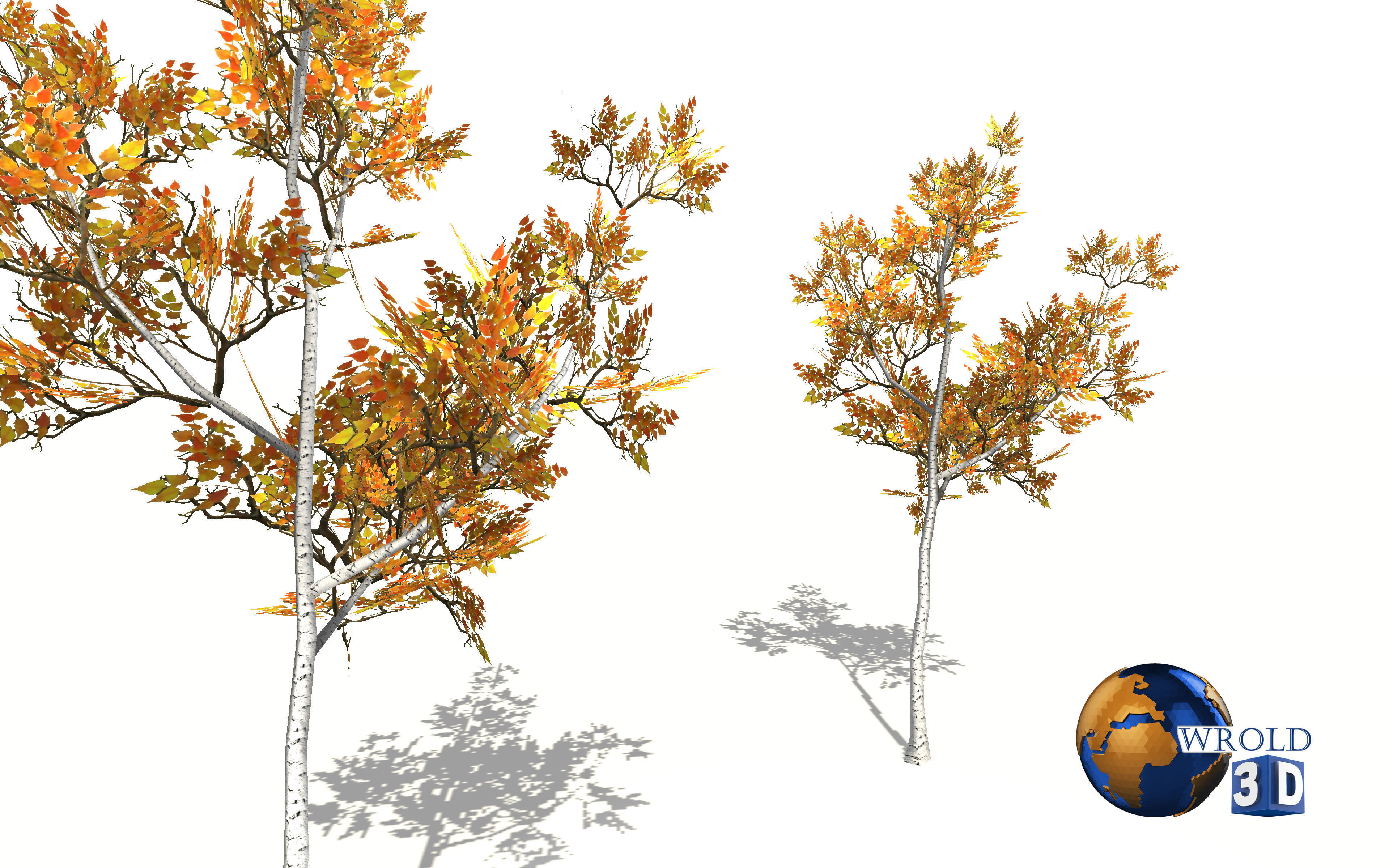 Colorful Tree Collection Pack Lowpoly 3D Model _16