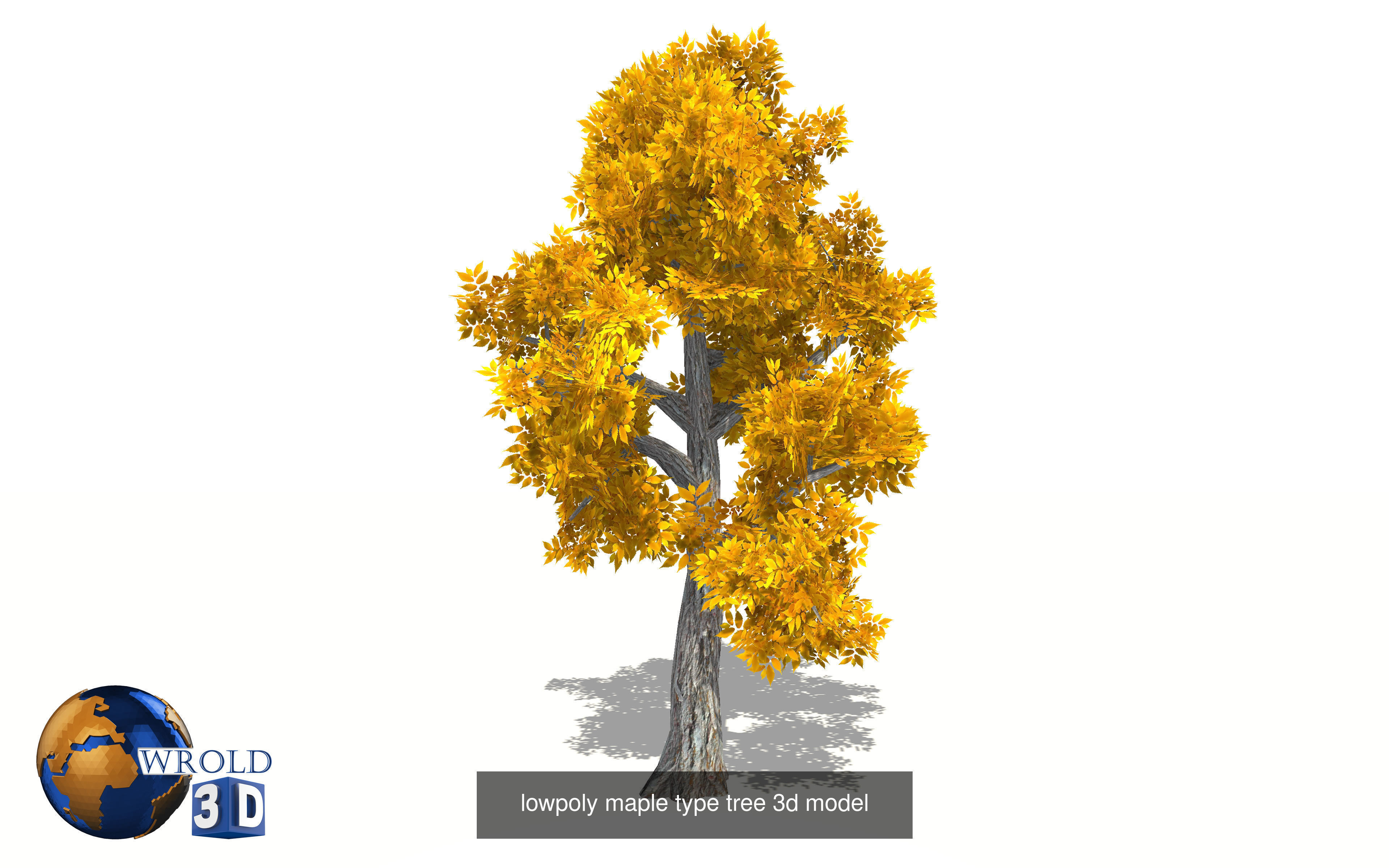 Colorful Tree Collection Pack Lowpoly 3D Model _3