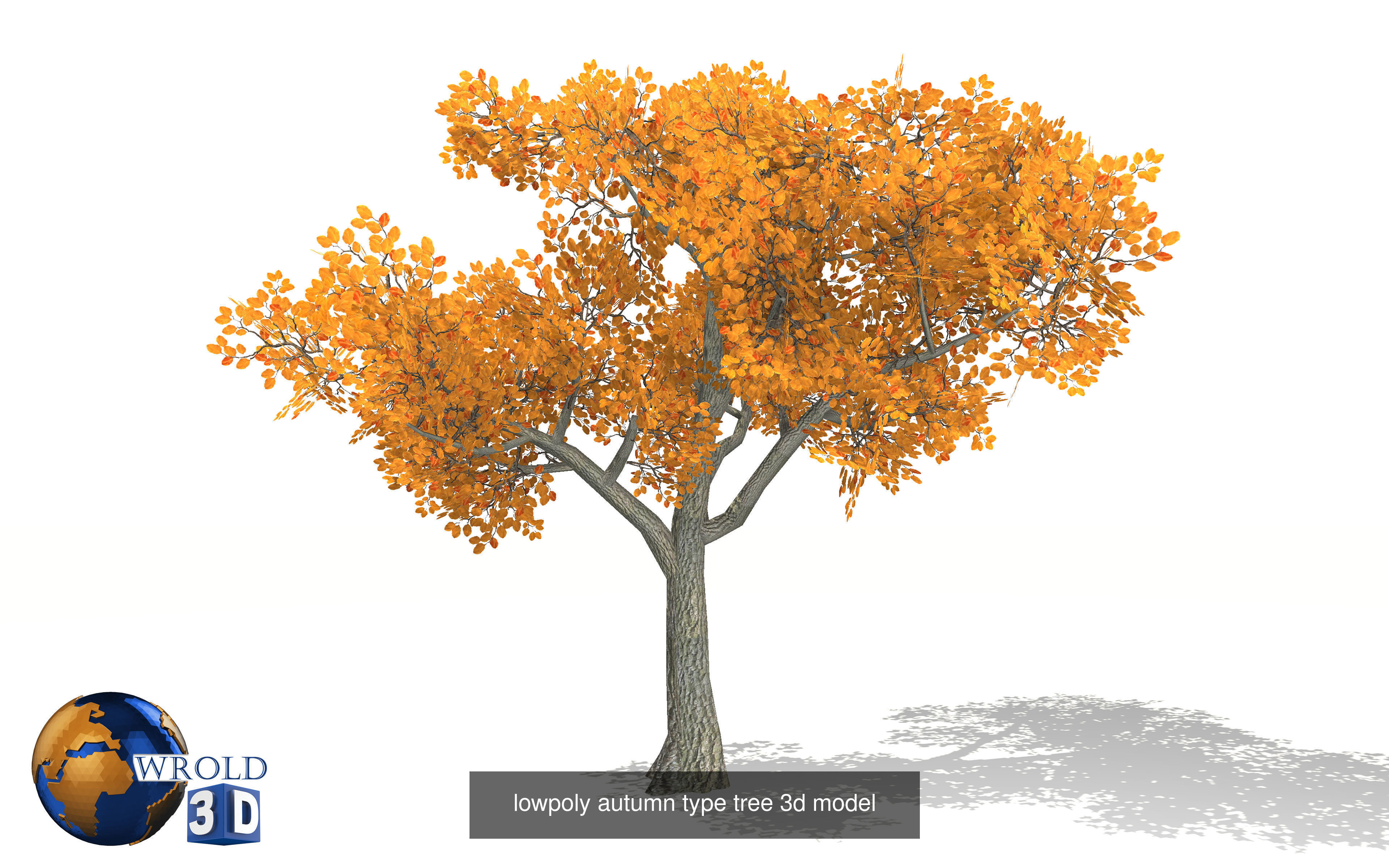 Colorful Tree Collection Pack Lowpoly 3D Model _2