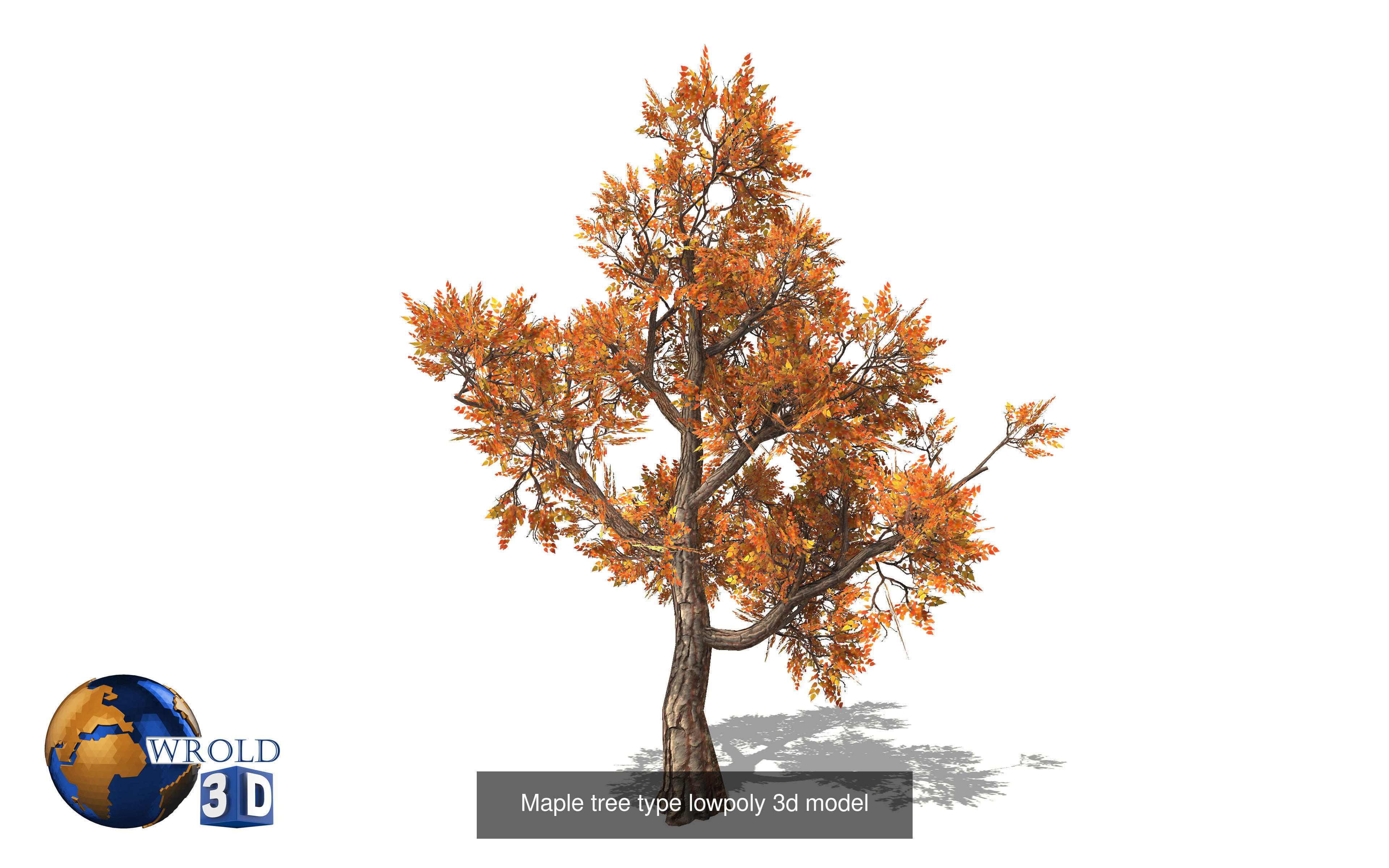 Colorful Tree Collection Pack Lowpoly 3D Model _6
