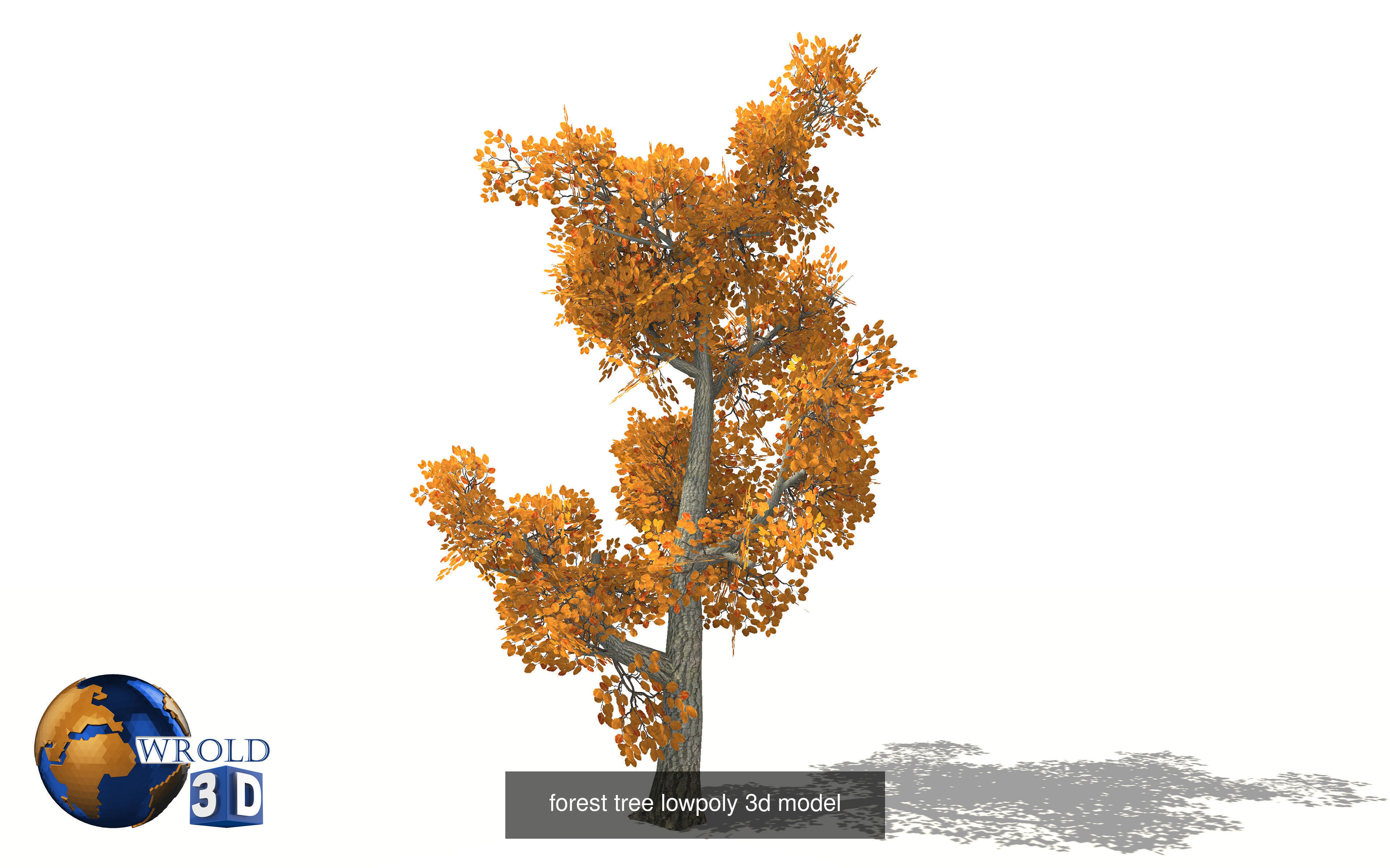 Colorful Tree Collection Pack Lowpoly 3D Model _4