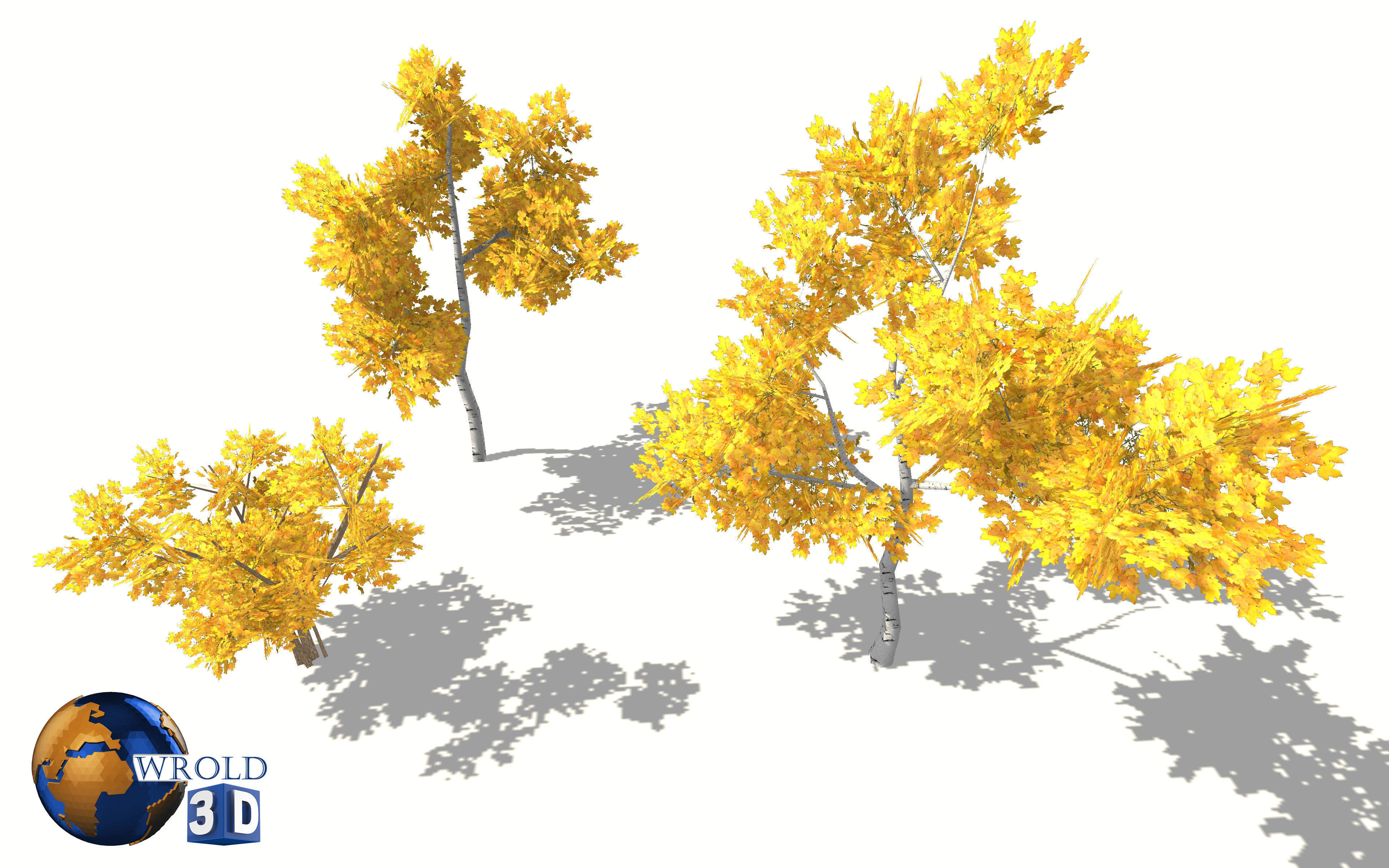 Colorful Tree Collection Pack Lowpoly 3D Model _19