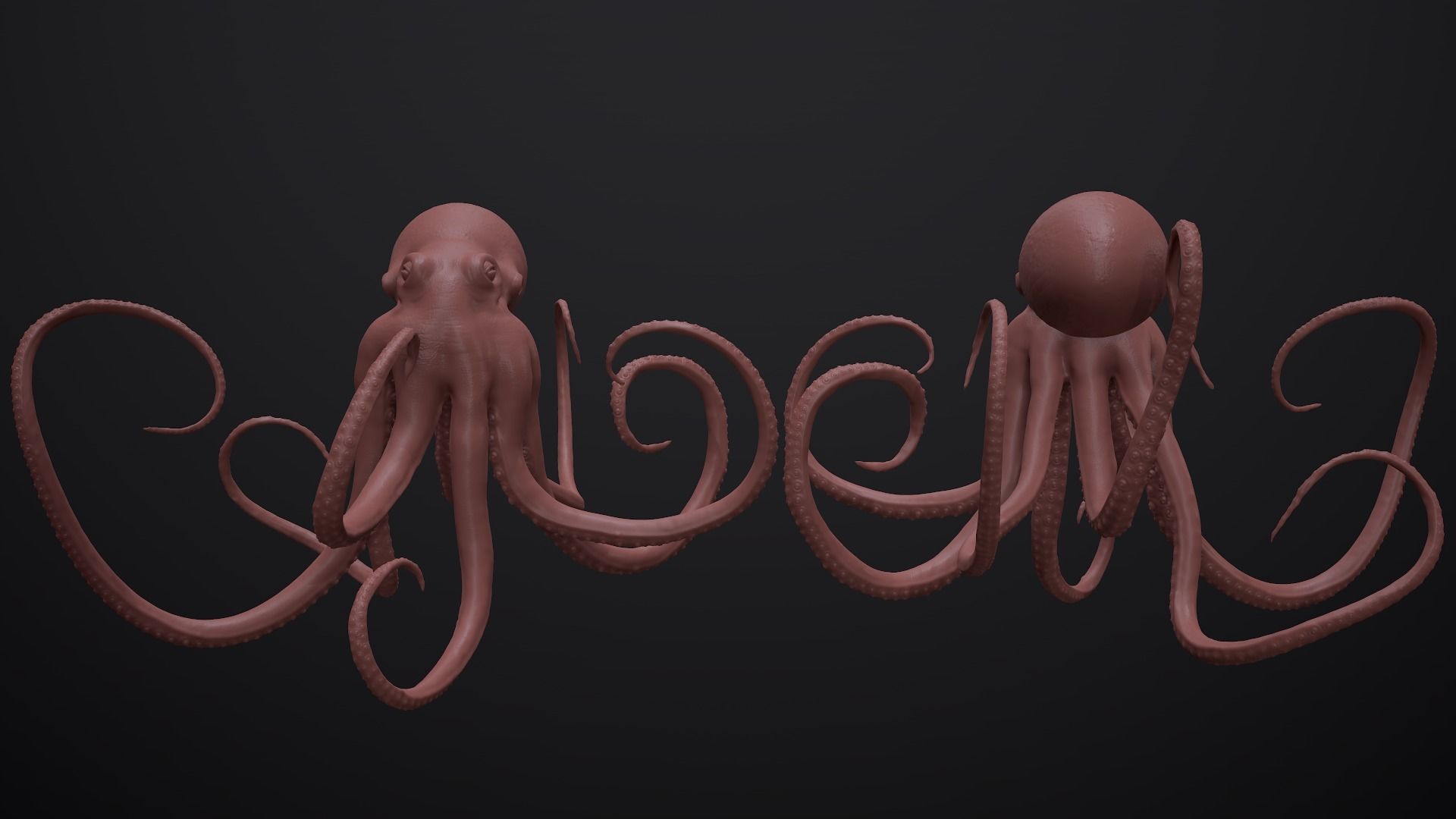 Octopus Game Ready Low-poly 3D model_12