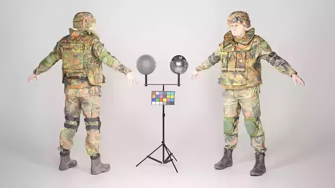 Fully equipped soldier in Bundeswehr Uniform with props 28