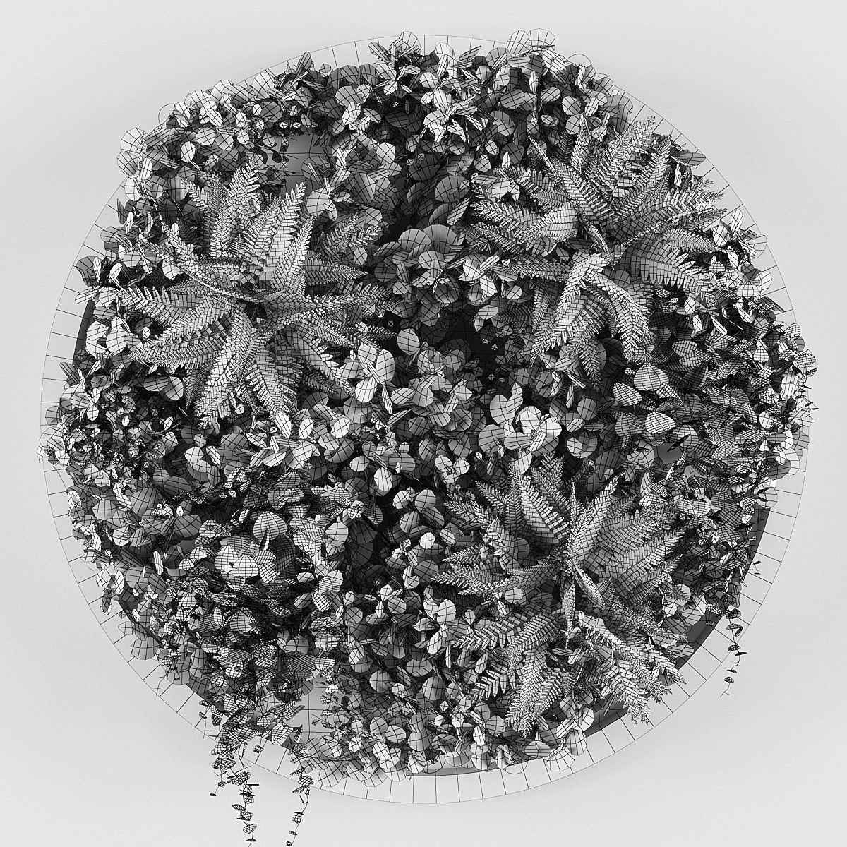 Vertical garden 07 Low-poly 3D model_1