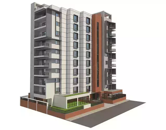 Apartment building 16 3D model