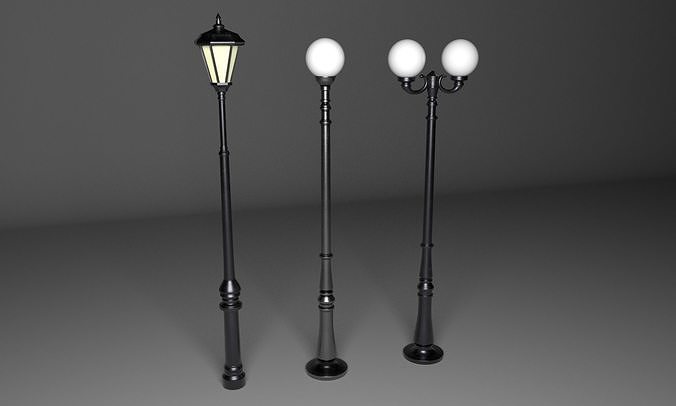 Street lantern set 3D model
