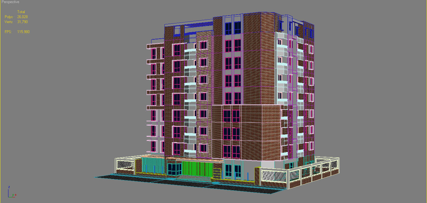 Apartment building 17 3D model_11