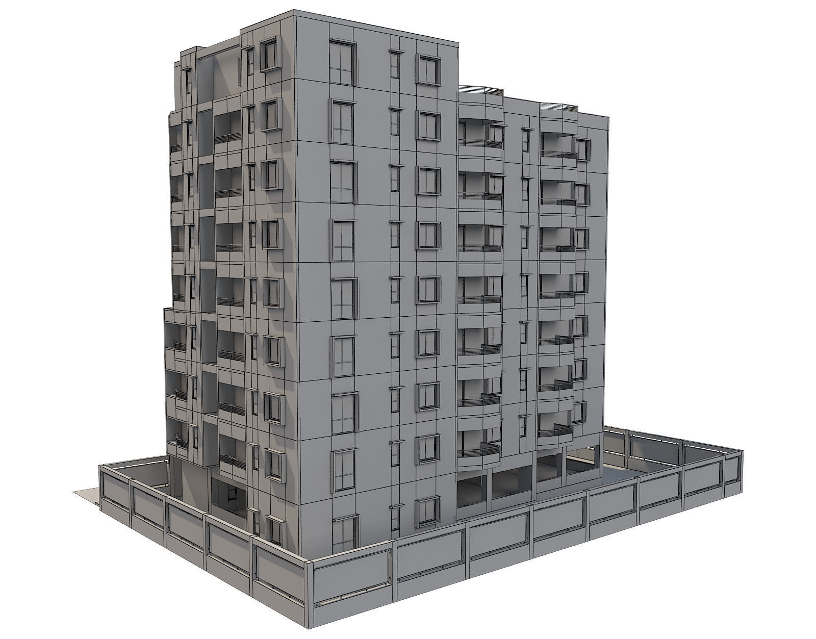 Apartment building 17 3D model_5