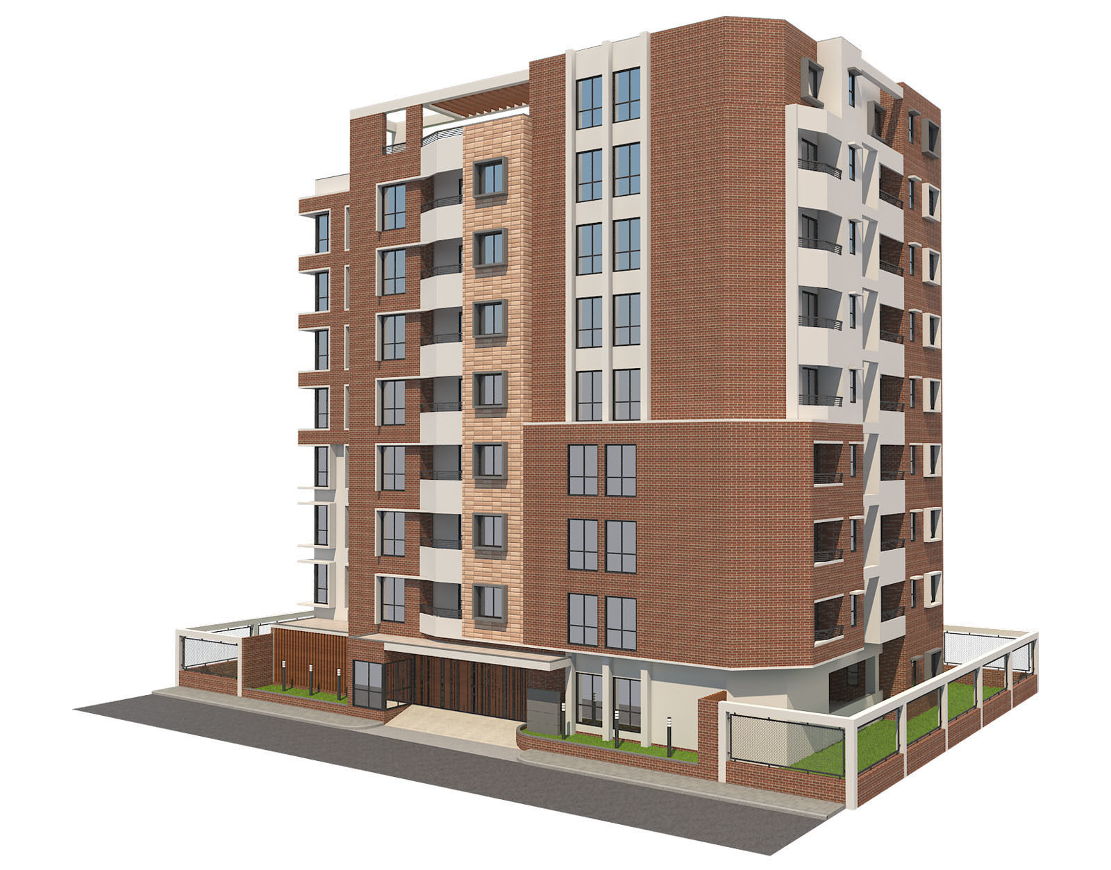Apartment building 17 3D model_14