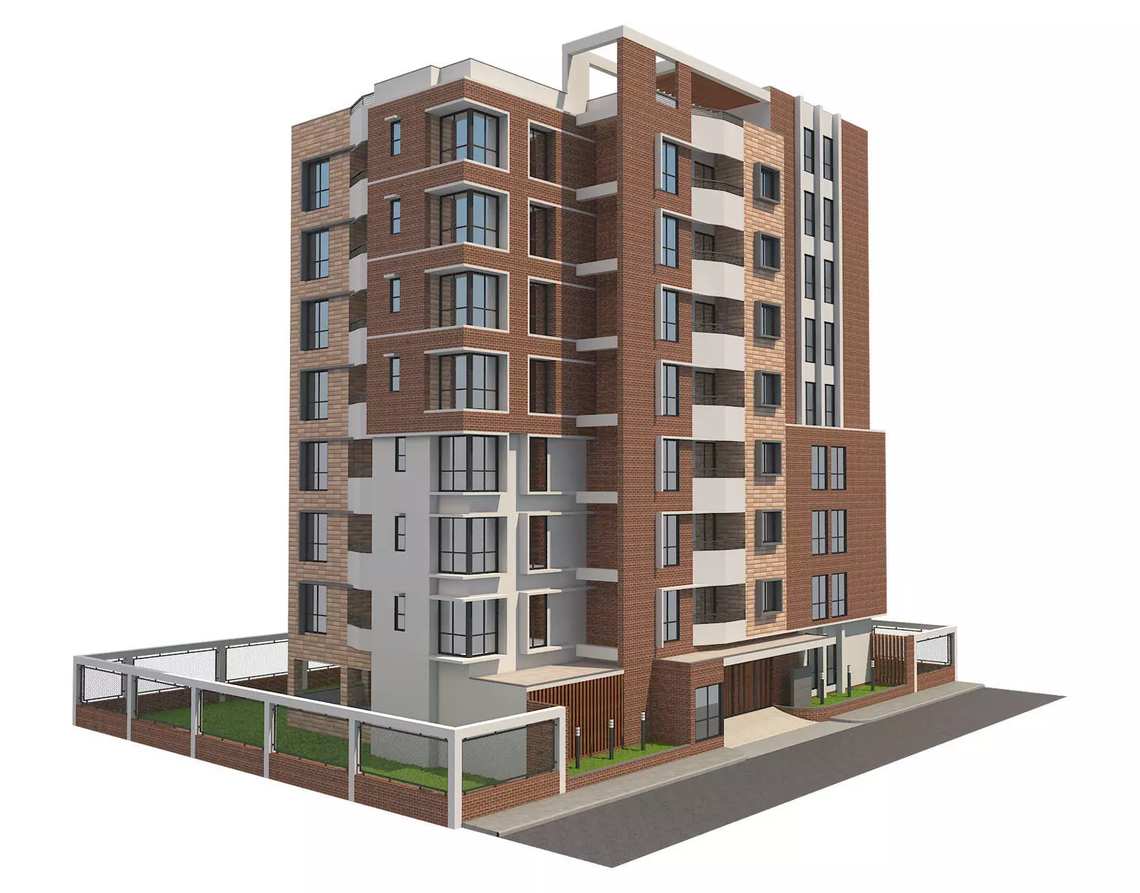 Apartment building 17 3D model_0