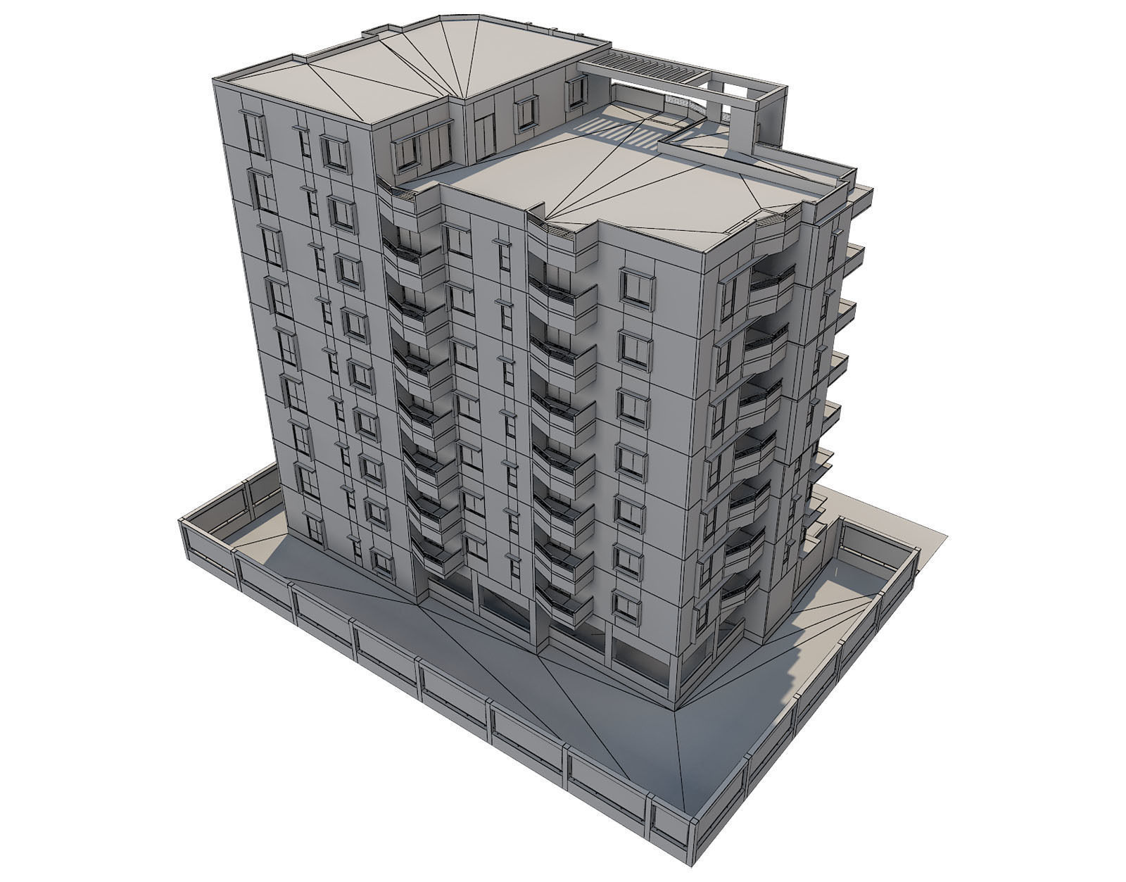 Apartment building 17 3D model_8
