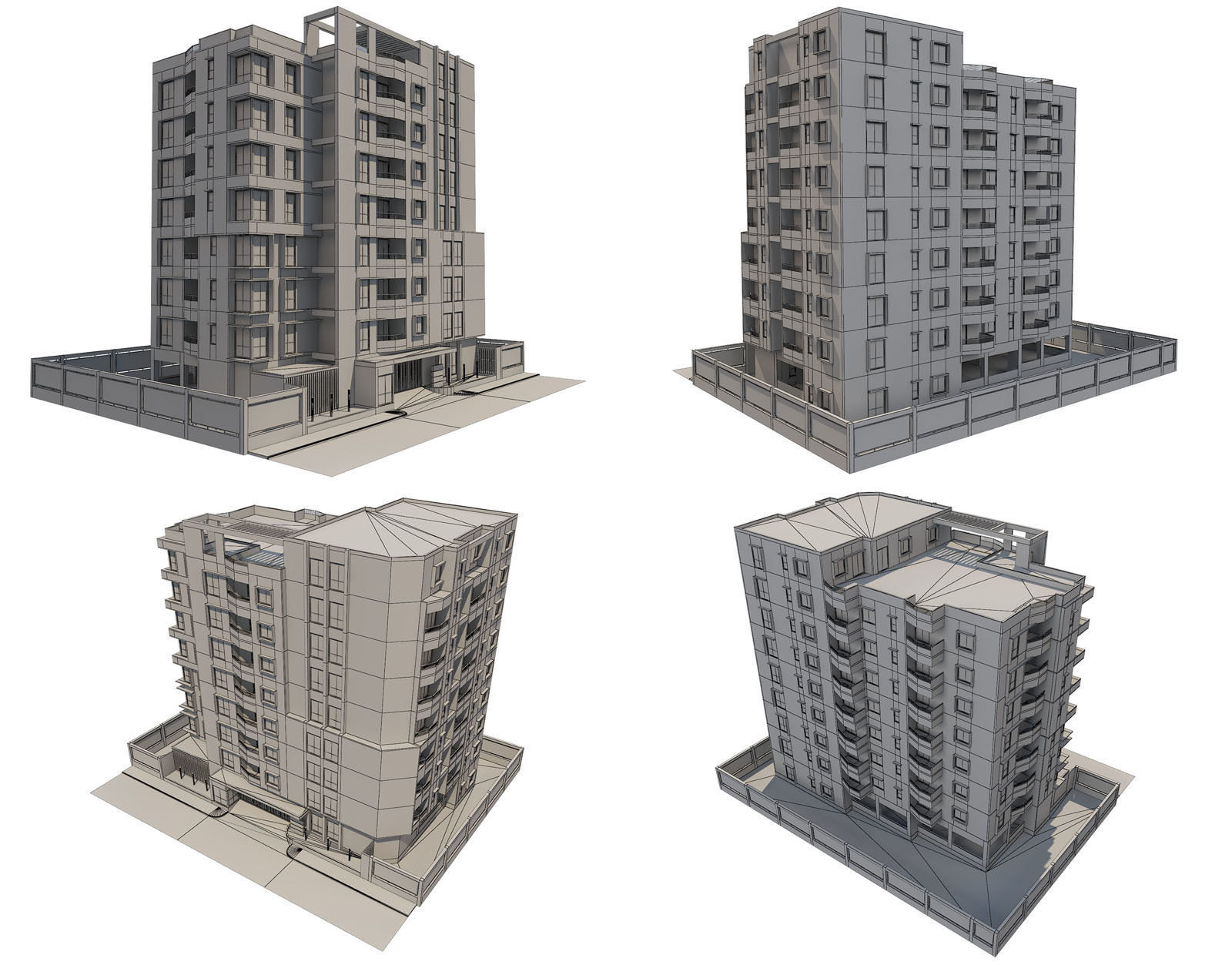 Apartment building 17 3D model_9