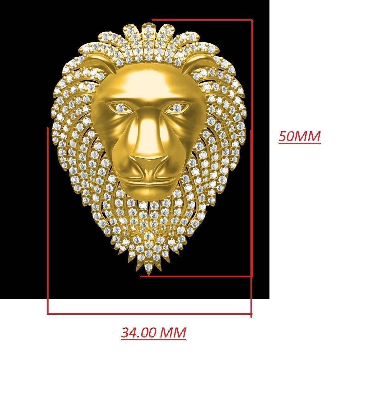 Lion Pendant  3D print model_3