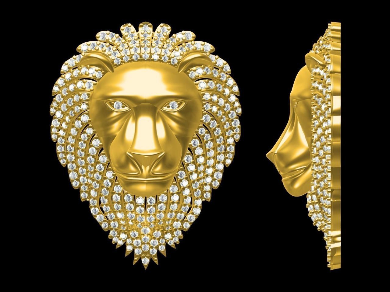 Lion Pendant  3D print model_2