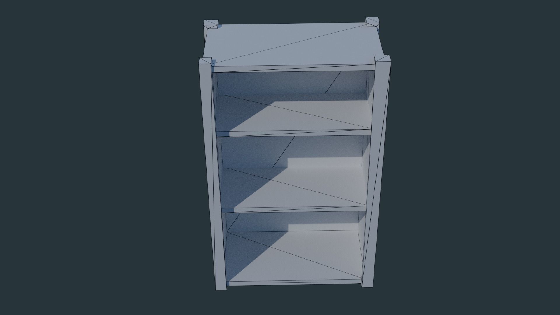 Cupboard wooden bookcase Low-poly 3D model_6