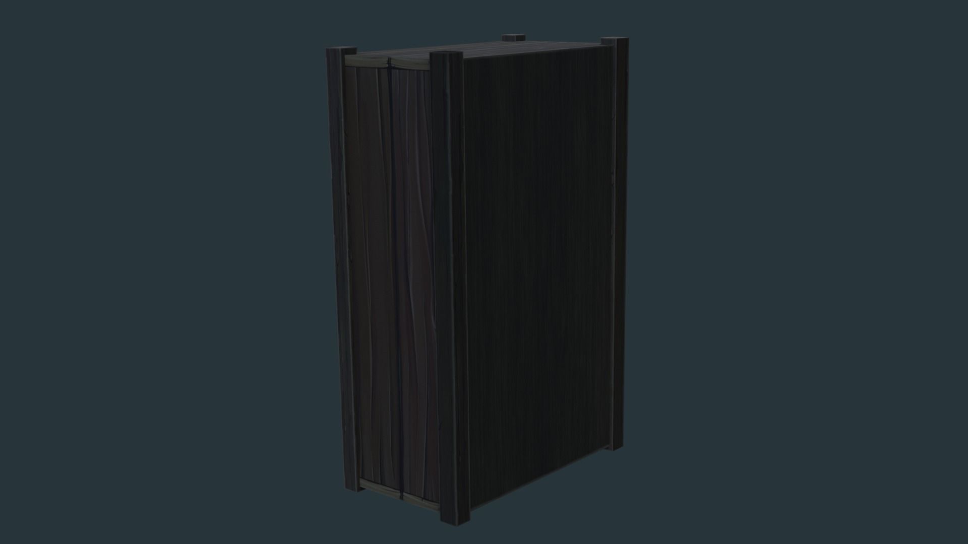 Cupboard wooden bookcase Low-poly 3D model_3