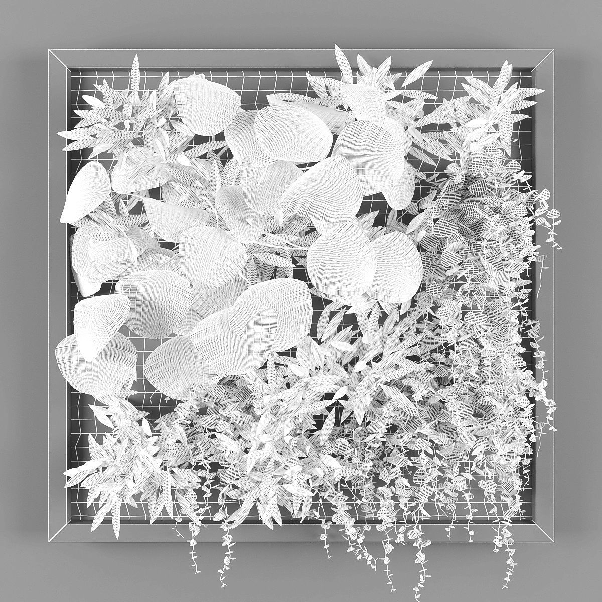 Vertical garden 12 Low-poly 3D model_1