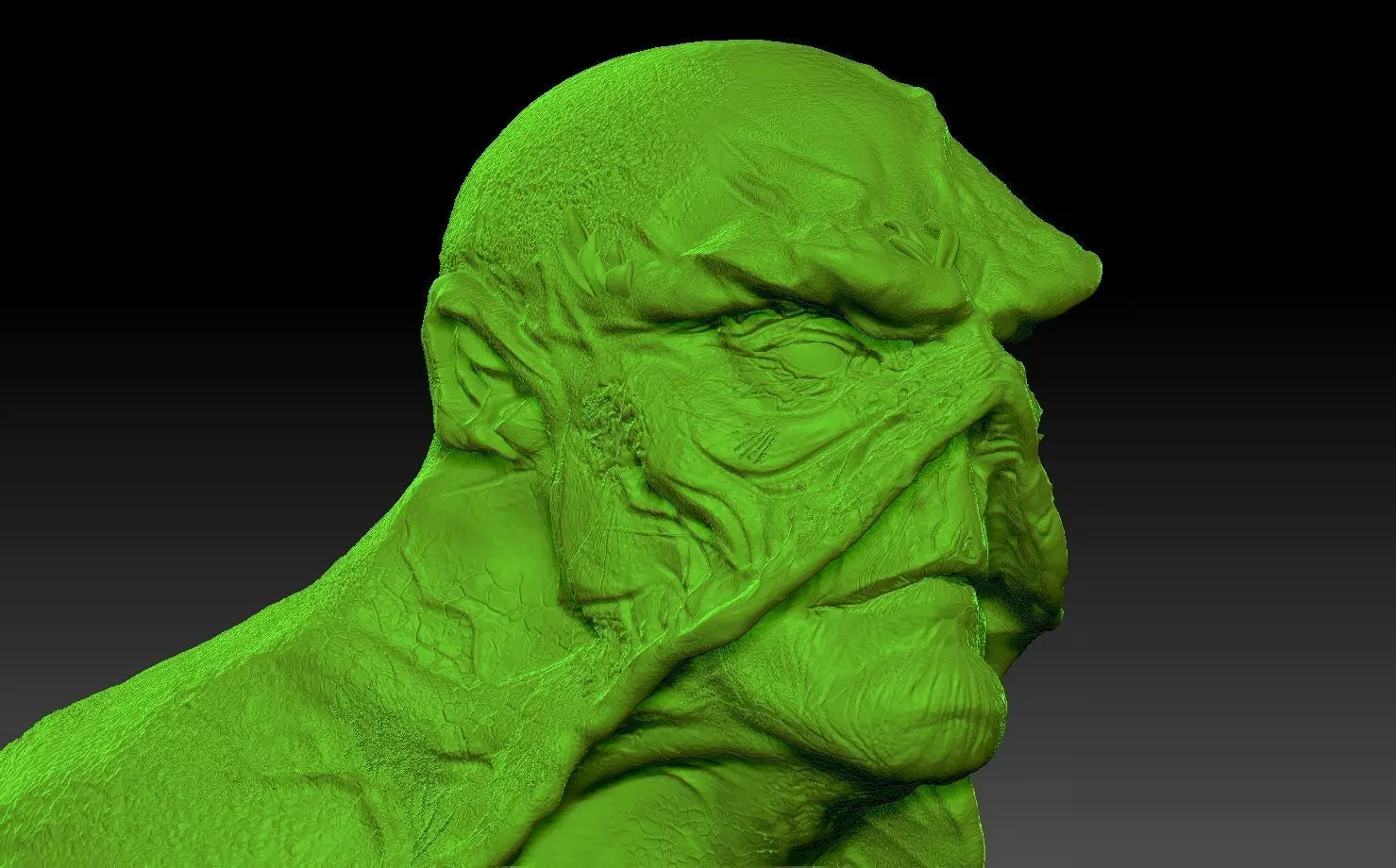 Swamp Thing bust 3D print model_0