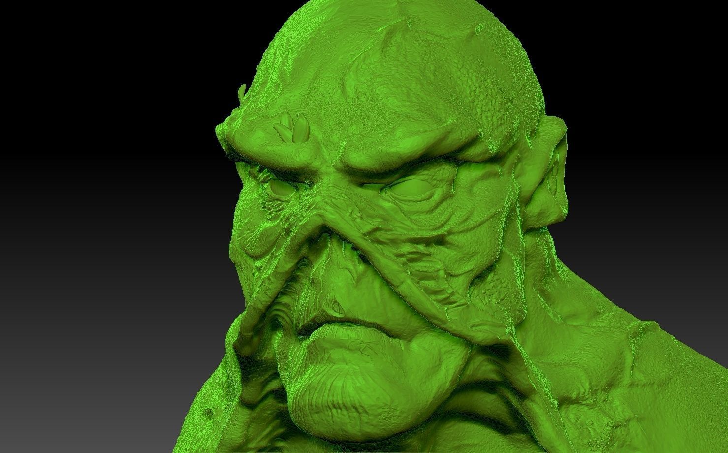Swamp Thing bust 3D print model_1