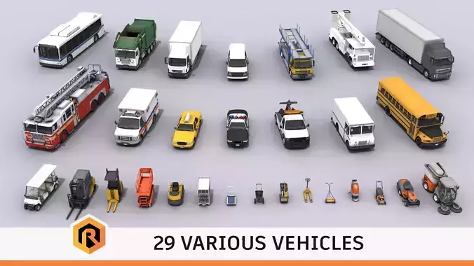 Various Vehicles Mega Bundle 3D Model Collection
