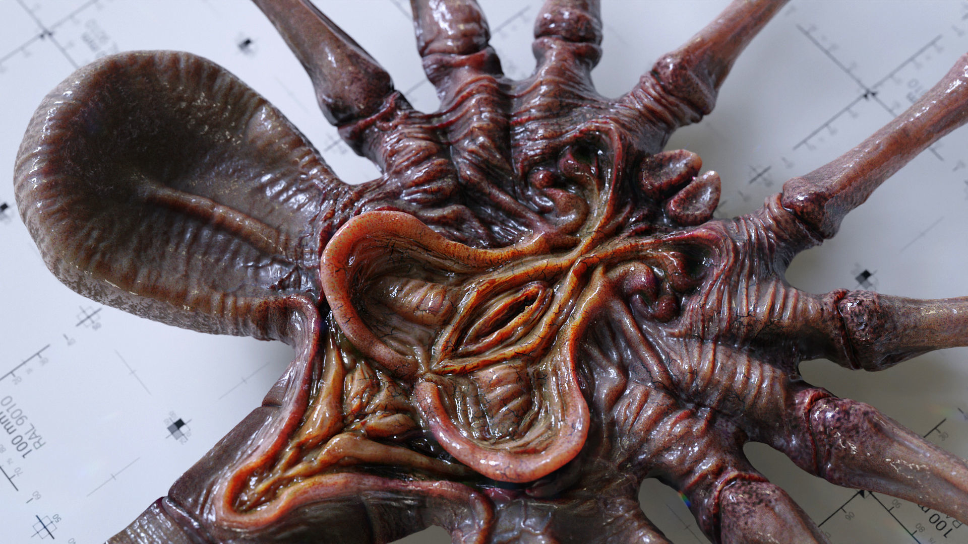 Alien Facehugger - 3D Asset Kit PBR Low-poly 3D model_1