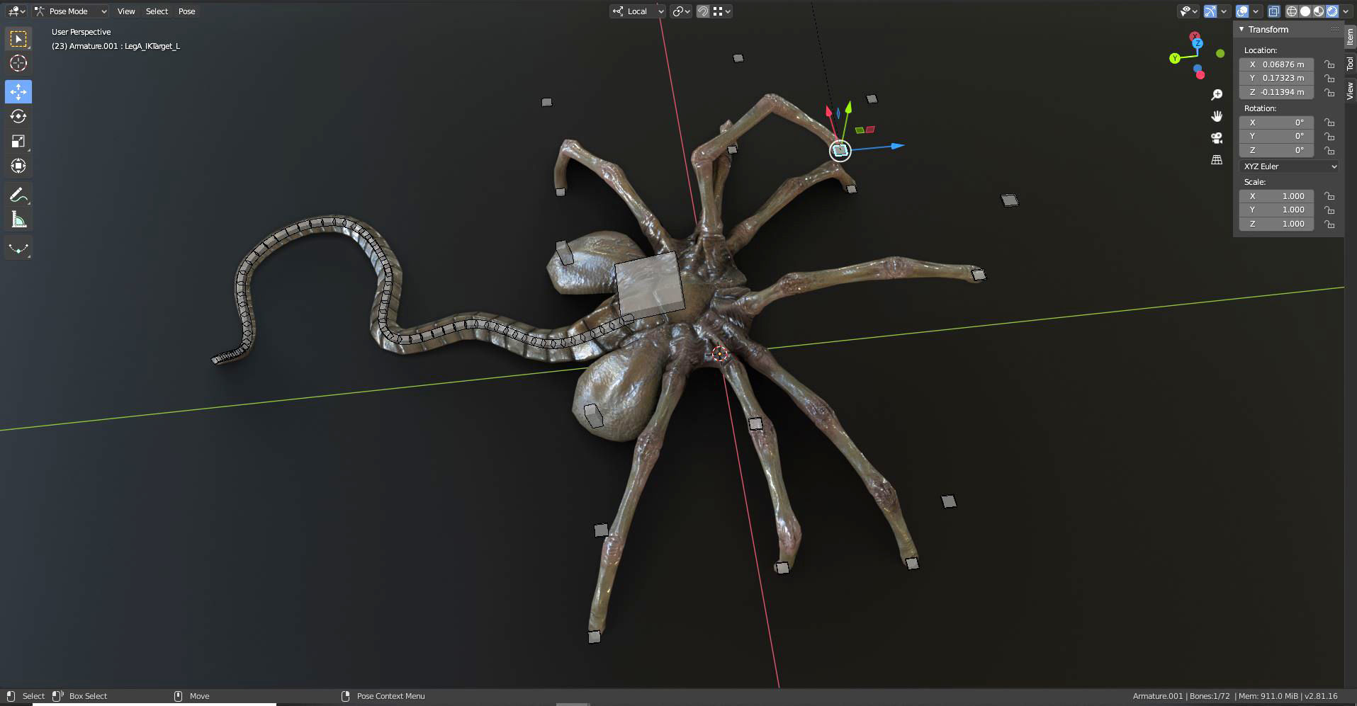 Alien Facehugger - 3D Asset Kit PBR Low-poly 3D model_11