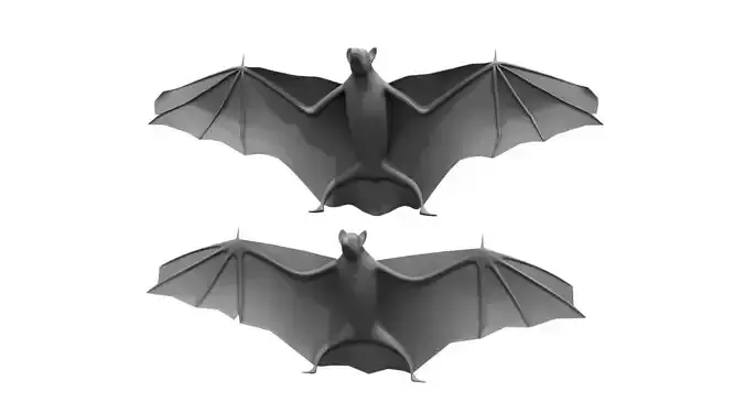 bat 3d model two bats flying