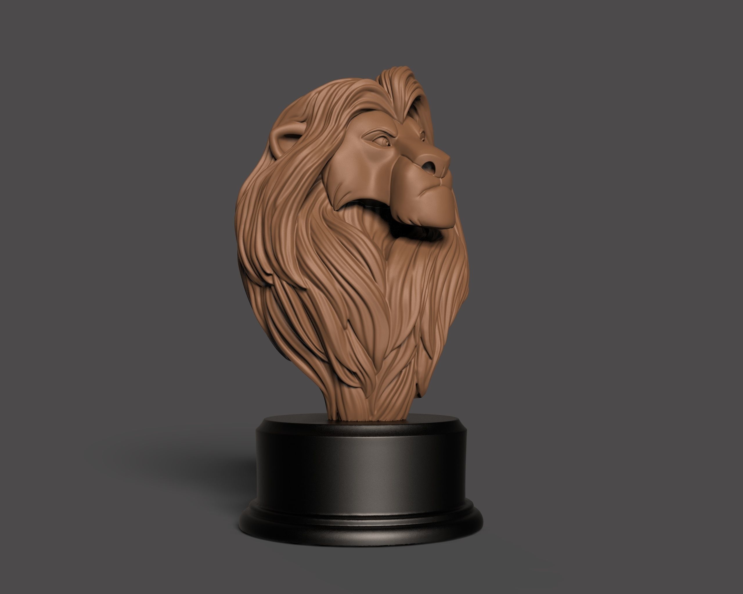 Mufasa - The Lion King bust - 3d print bust model 3D print model_2