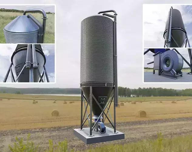Corn Silo - Version 2 Aluminum Case - High-Poly 3D model