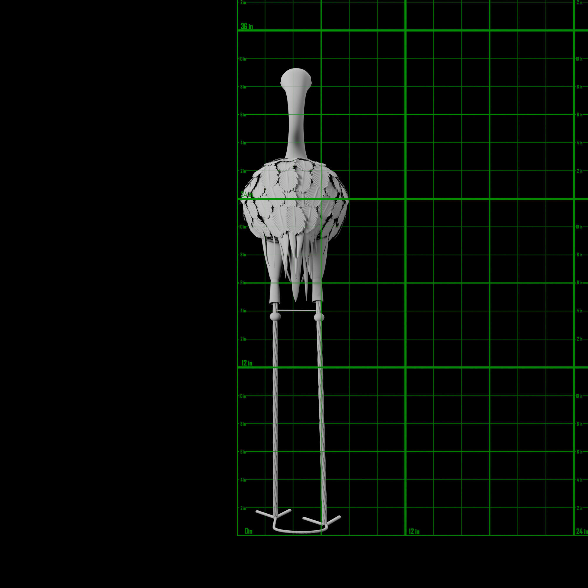 Iron Flamingo  Low-poly 3D model_4