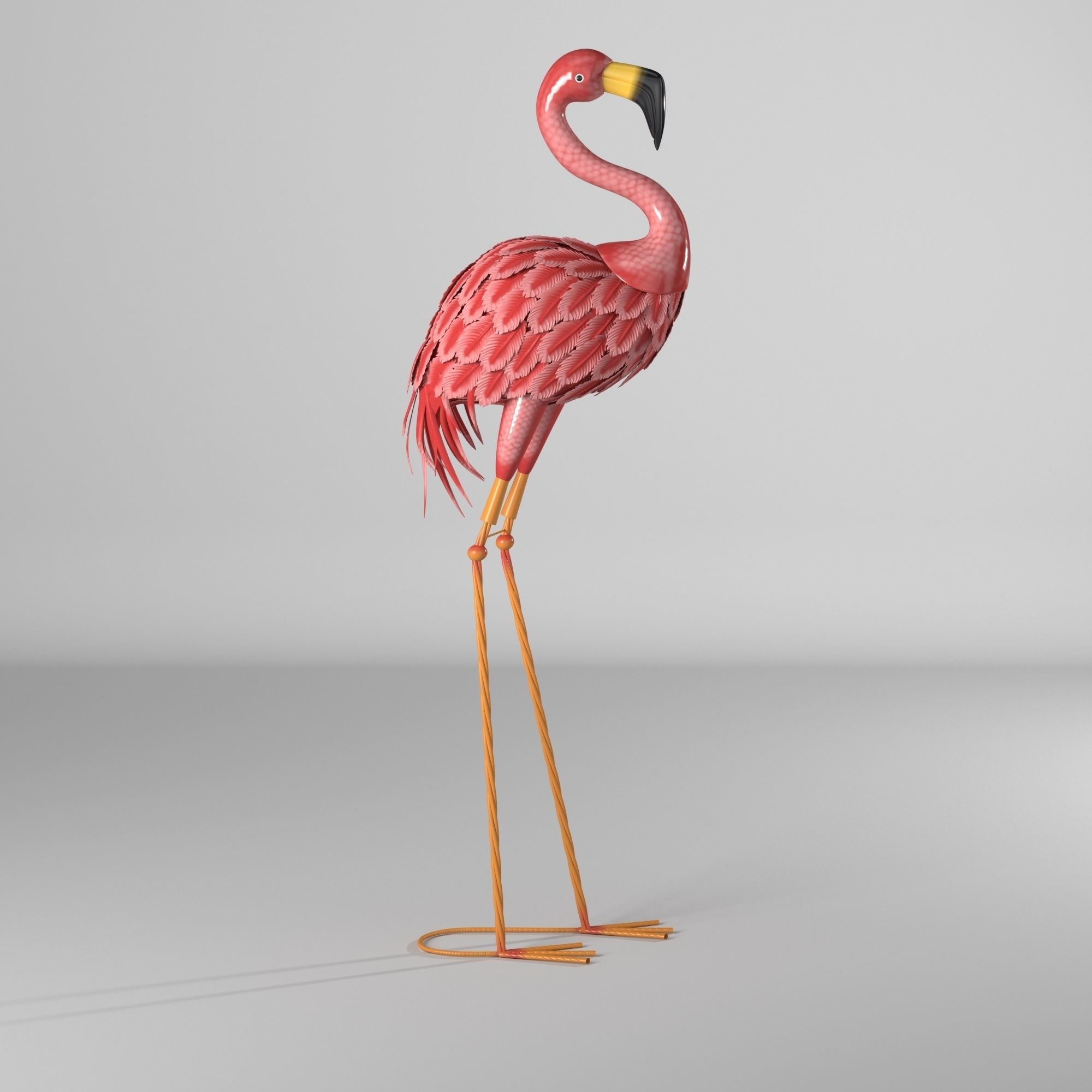 Iron Flamingo  Low-poly 3D model_1