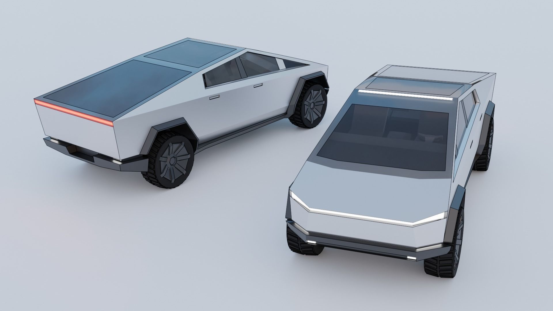 Tesla Cybertruck Low-poly 3D model_12