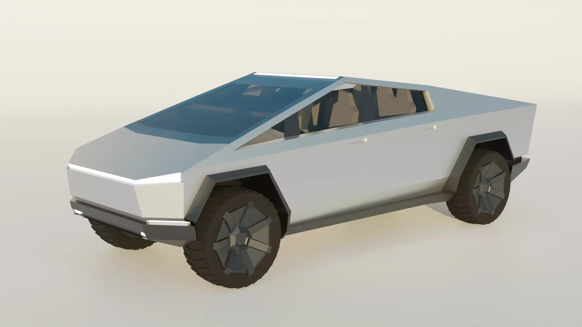 Tesla Cybertruck Low-poly 3D model_0