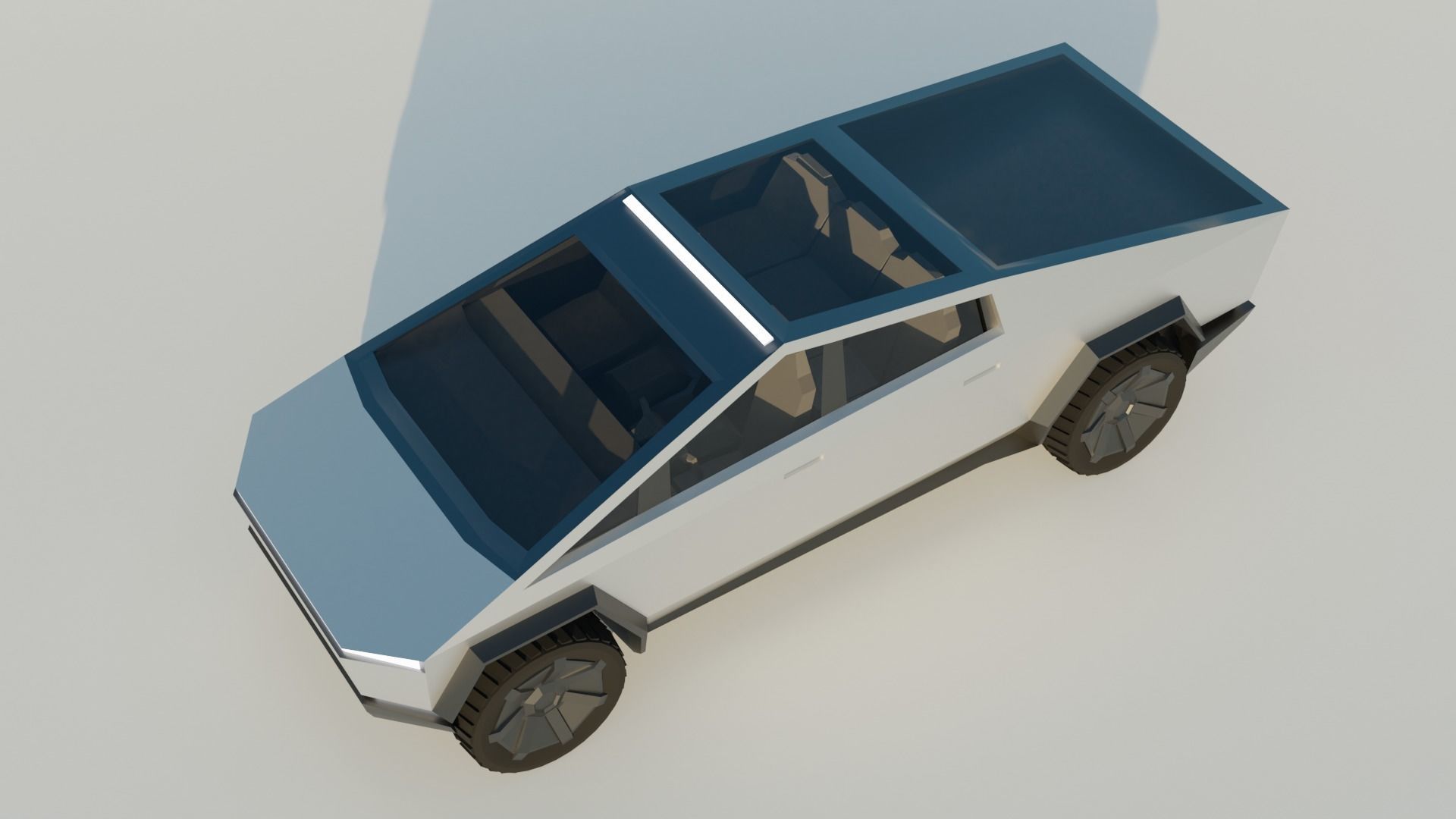 Tesla Cybertruck Low-poly 3D model_2
