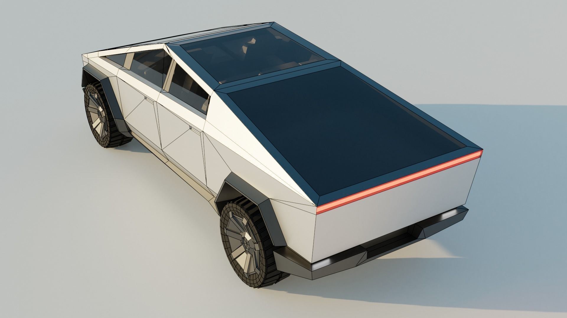 Tesla Cybertruck Low-poly 3D model_10