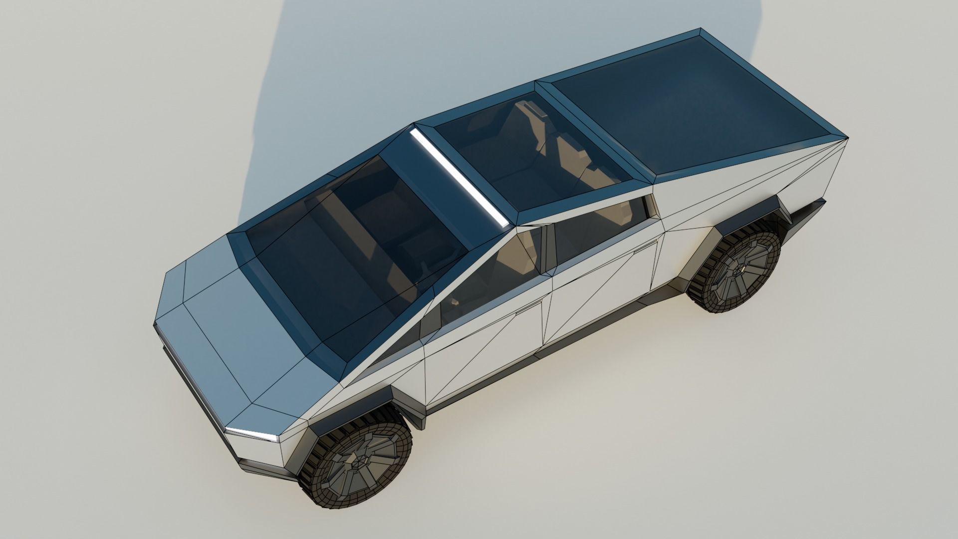 Tesla Cybertruck Low-poly 3D model_3