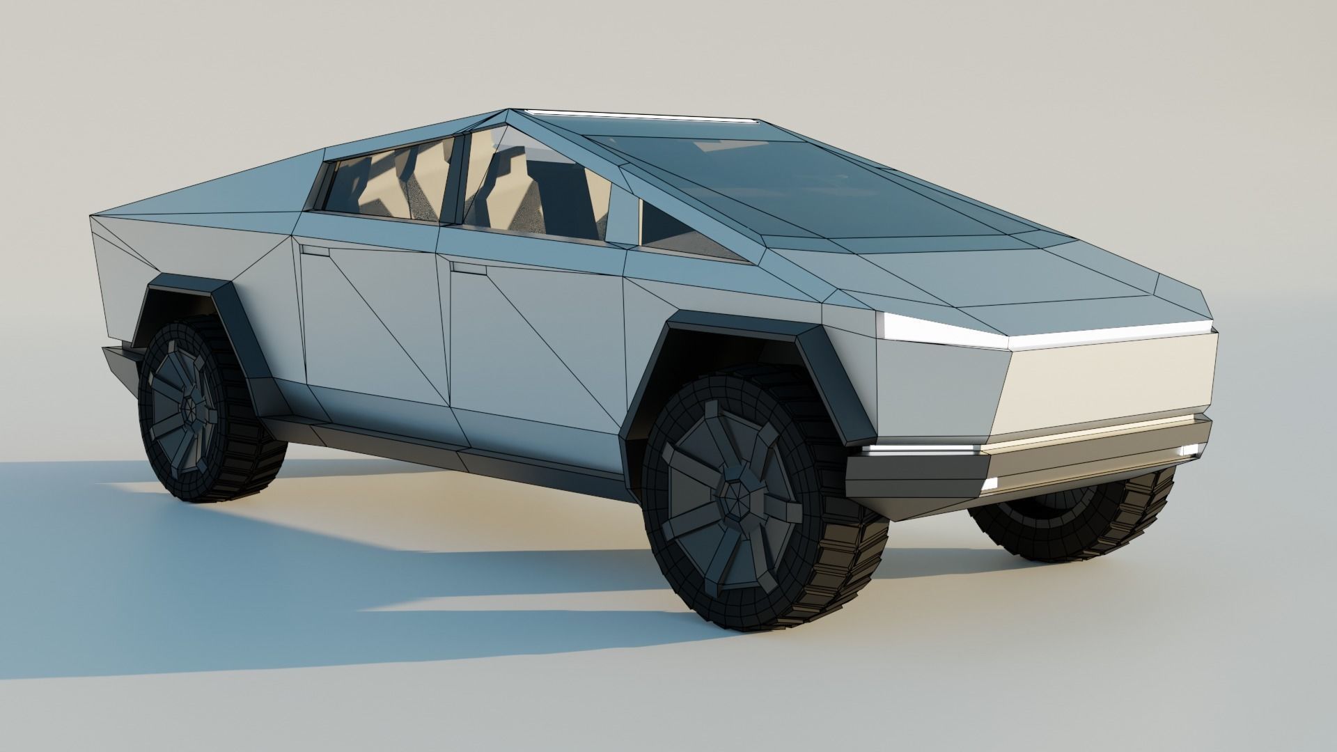 Tesla Cybertruck Low-poly 3D model_5