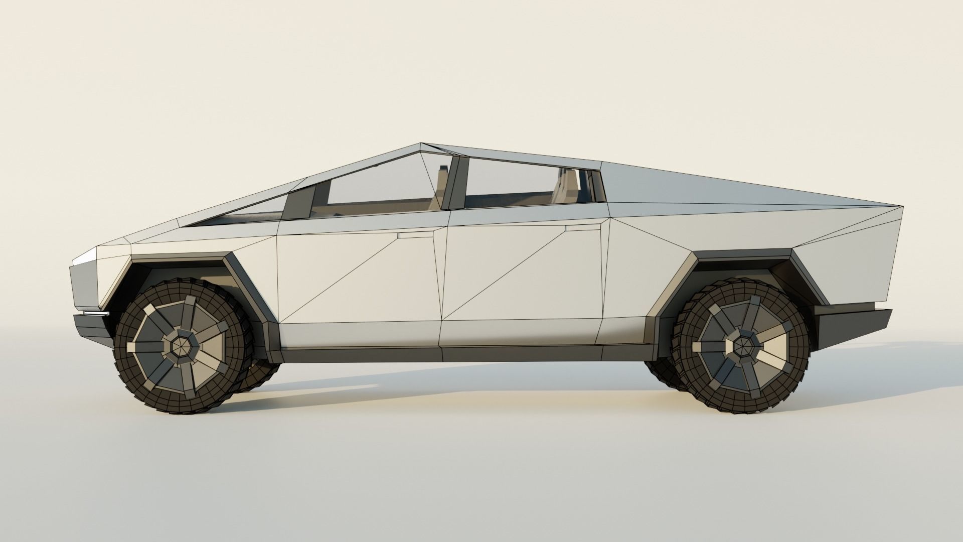 Tesla Cybertruck Low-poly 3D model_6