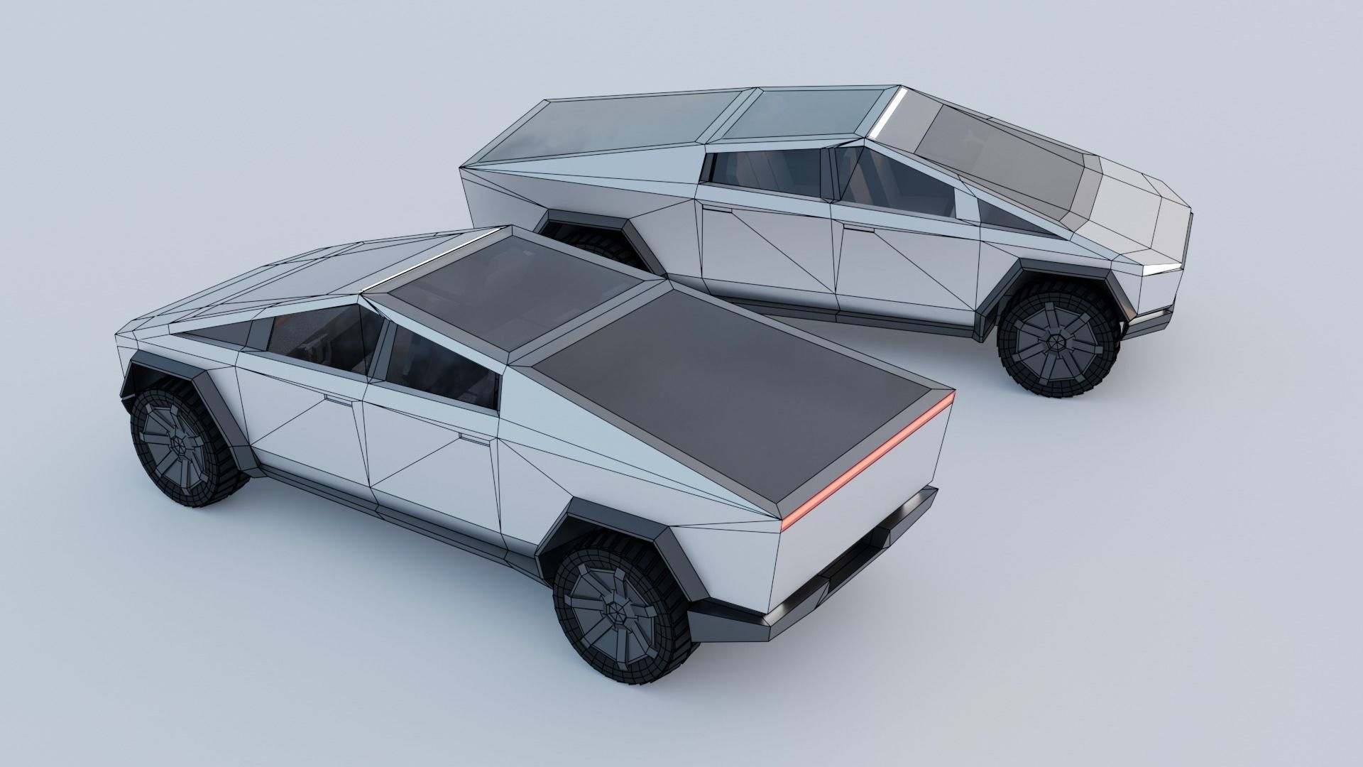 Tesla Cybertruck Low-poly 3D model_13