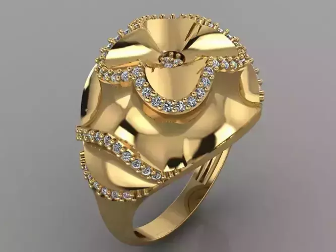 GC GOLD Y182- Diamond gold Ring 